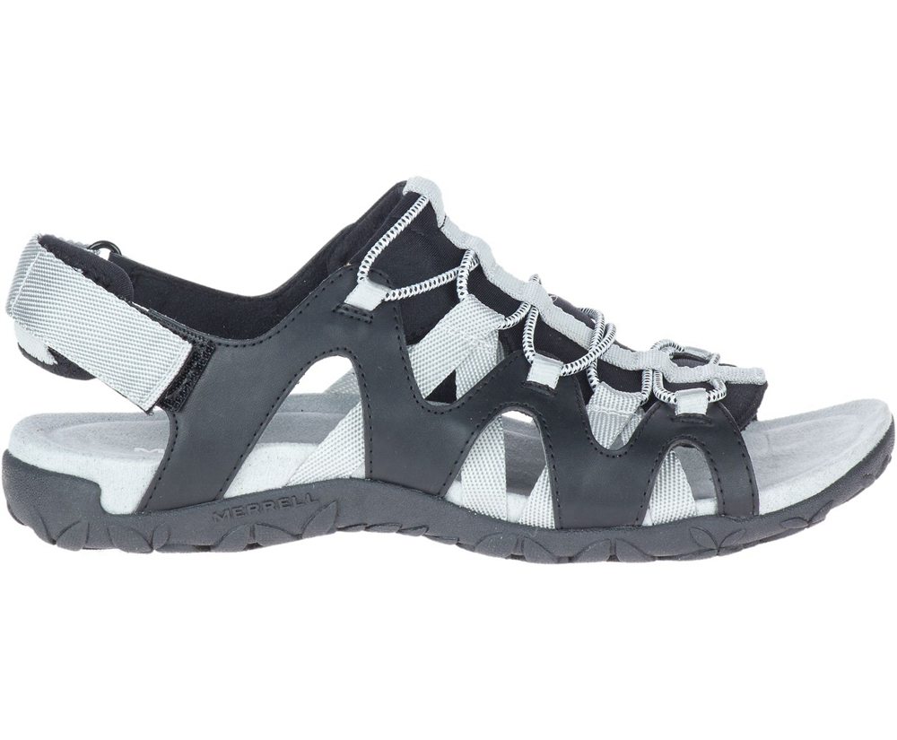 Merrell Sandals White/Black - Terran Cage Backstrap - Womens 08HDSICTB